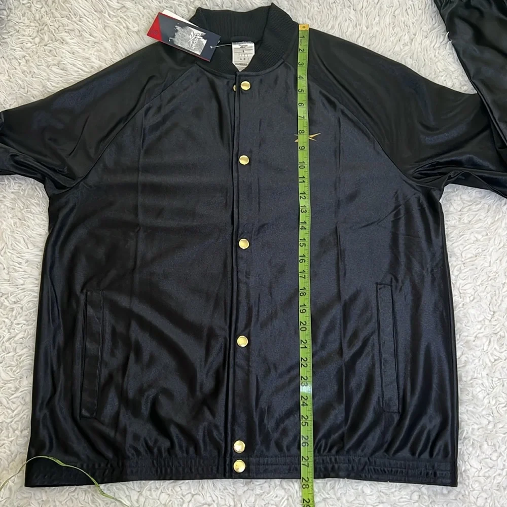 Reebok Black Gold Snap Jacket Track Basketball Sporty Mens Size Large - Picture 11 of 12